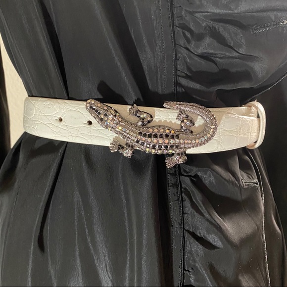 Ambrosi Abrianna white crocodile leather belt XS - Picture 2 of 16